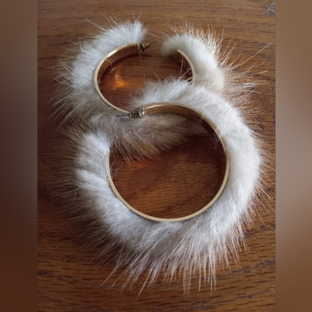 Fur Hoop Earrings.